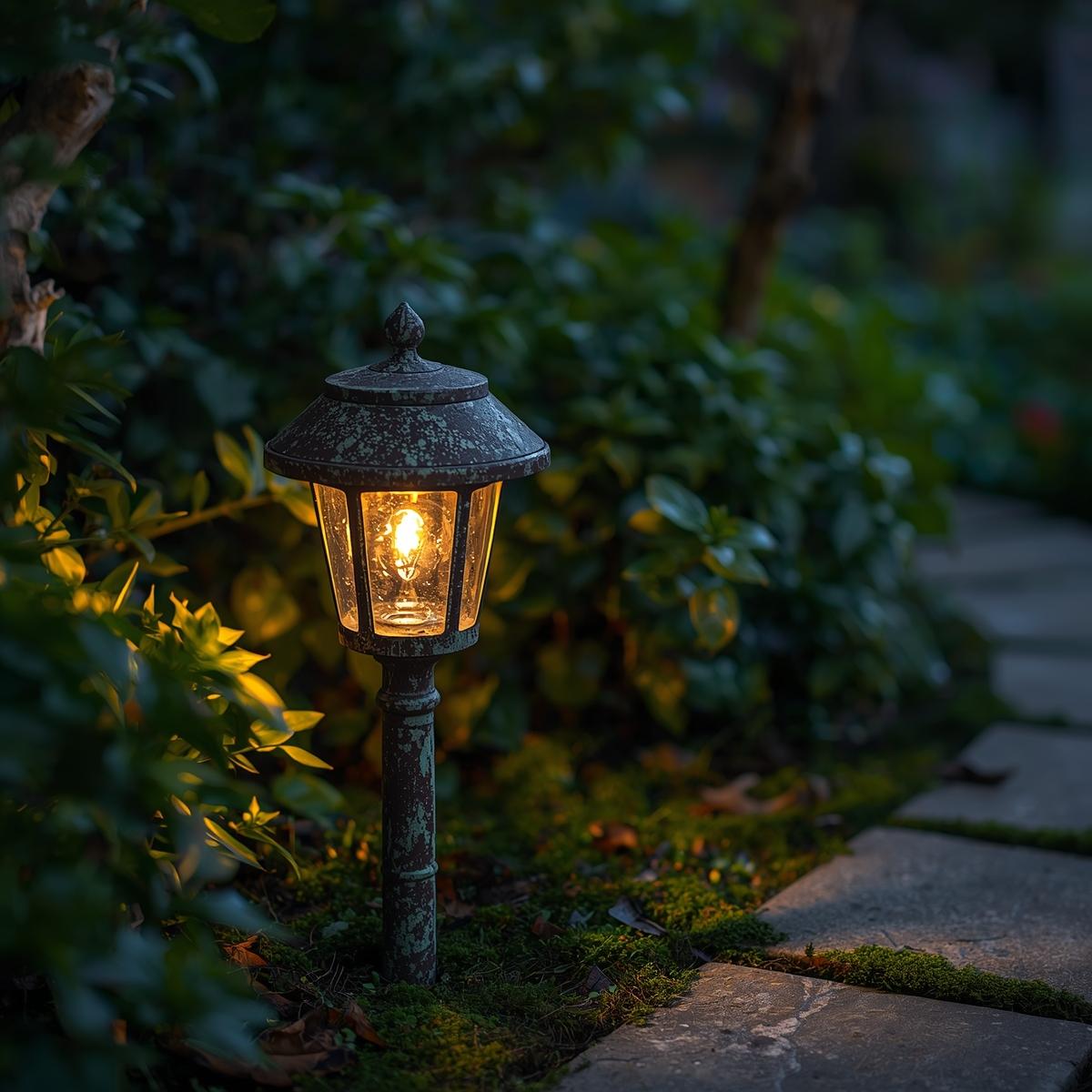 Soldriven trädgårdslampa